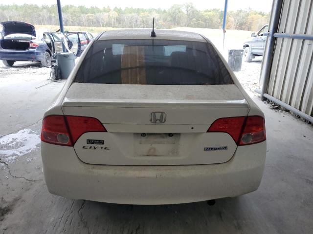 JHMFA36257S031694 - 2007 HONDA CIVIC HYBRID WHITE photo 6