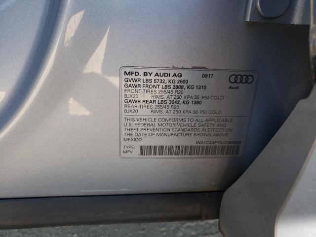 WA1C4AFY0J2063409 - 2018 AUDI SQ5 PRESTIGE SILVER photo 12