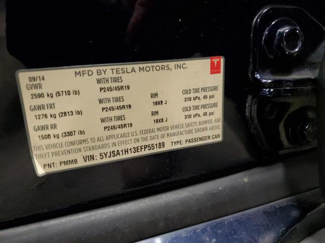 5YJSA1H13EFP55189 - 2014 TESLA MODEL S BLUE photo 13