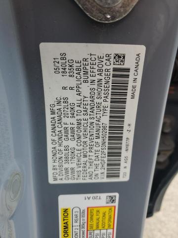 2HGFE2F53NH502967 - 2022 HONDA CIVIC SPORT 蓝色 照片 12