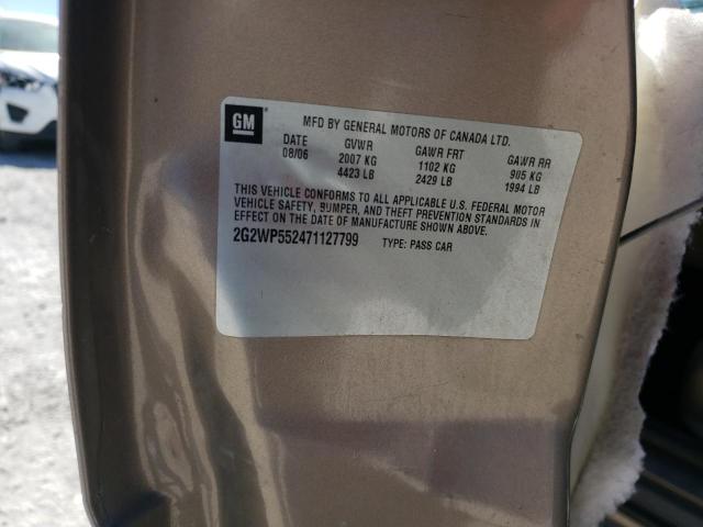 2G2WP552471127799 - 2007 PONTIAC GRAND PRIX 金色 照片 12