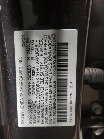 19UUB6F5XMA009856 - 2021 ACURA TLX TECH A გრაფიტი ფოტო 12