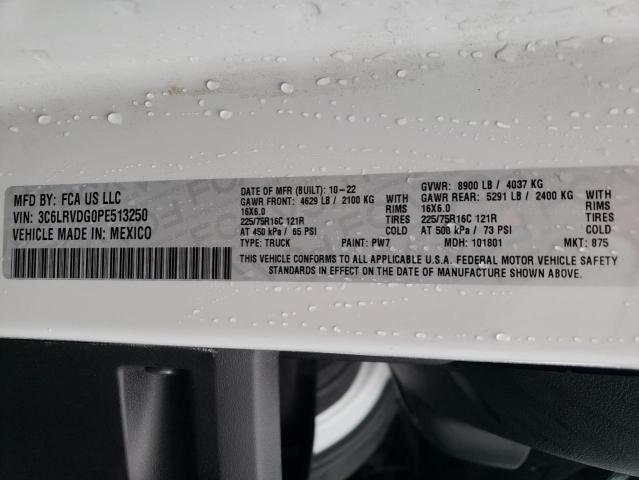 3C6LRVDG0PE513250 - 2023 RAM PROMASTER 2500 HIGH Weiß Foto 13