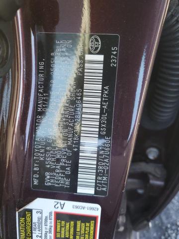 4T1BK3DB2BU406465 - 2011 TOYOTA AVALON BASE 棕色 照片 12