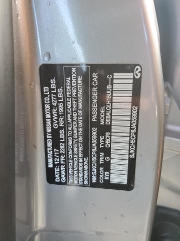 SJKCH5CP8JA059902 - 2018 INFINITI QX30 BASE فضي صورة 12