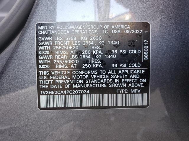 1V2HE2CA4PC207034 - 2023 VOLKSWAGEN ATLAS CROS SE رمادي صورة 13