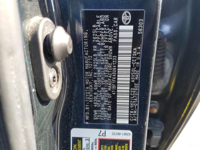 4T1BF1FK4DU641233 - 2013 TOYOTA CAMRY L BLUE photo 13