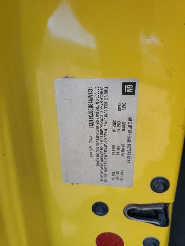 1G1AM18B387341831 - 2008 CHEVROLET COBALT SPORT YELLOW photo 12