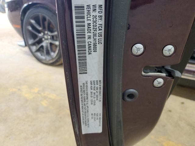 2C3CDZFJXLH198659 - 2020 DODGE CHALLENGER R/T SCAT PACK PURPLE photo 13