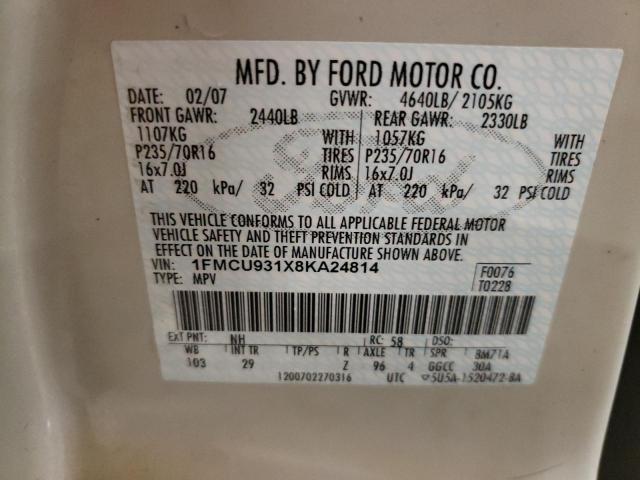 1FMCU931X8KA24814 - 2008 FORD ESCAPE XLT BEIGE photo 13