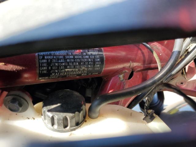 JKAEXEA106A006125 - 2006 KAWASAKI EX650 A6F 黑色 照片 9