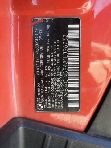 WBACN53481LJ56732 - 2001 BMW Z3 3.0 BLACK photo 12