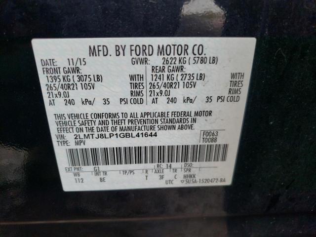 2LMTJ8LP1GBL41644 - 2016 LINCOLN MKX RESERVE 黑色 照片 13