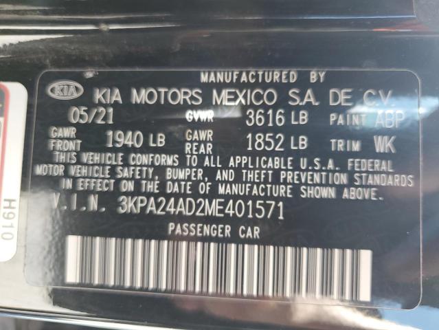 3KPA24AD2ME401571 - 2021 KIA RIO LX BLACK photo 13