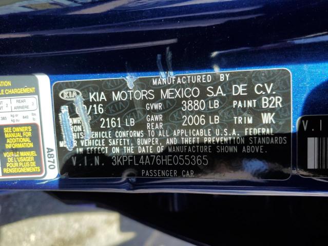 3KPFL4A76HE055365 - 2017 KIA FORTE LX BLUE photo 12