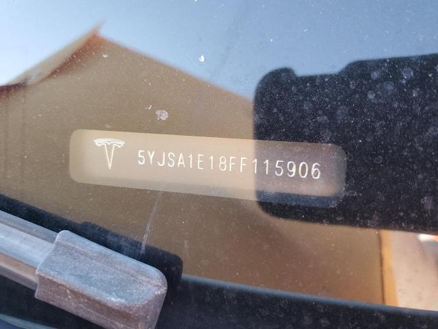 5YJSA1E18FF115906 - 2015 TESLA MODEL S WHITE photo 12