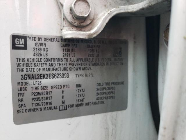 3GNAL2EK3ES623993 - 2014 CHEVROLET CAPTIVA LS 白色 照片 13