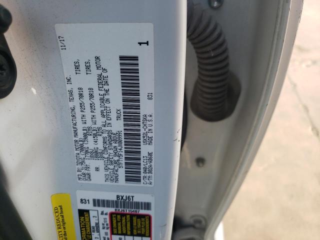 5TFTY5F14JX009991 - 2018 TOYOTA TUNDRA DOUBLE CAB SR WHITE photo 12