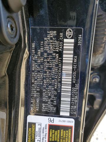 4T4BF1FK4ER438771 - 2014 TOYOTA CAMRY L BLACK photo 12