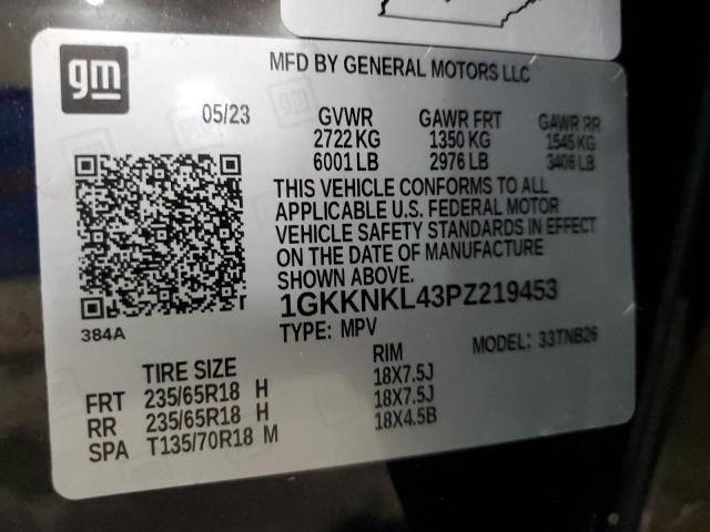 1GKKNKL43PZ219453 - 2023 GMC ACADIA SLE BLACK photo 14