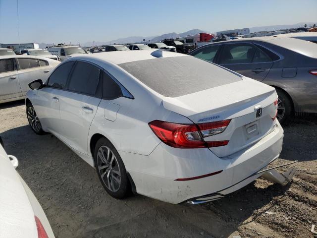 1HGCV3F17MA001714 - 2021 HONDA ACCORD HYBRID WHITE photo 2