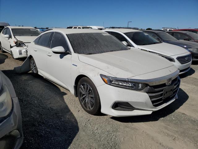 1HGCV3F17MA001714 - 2021 HONDA ACCORD HYBRID WHITE photo 4