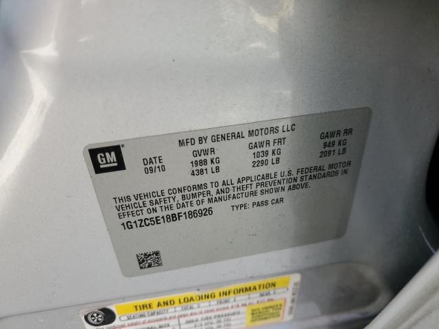 1G1ZC5E18BF186926 - 2011 CHEVROLET MALIBU 1LT SILVER photo 12