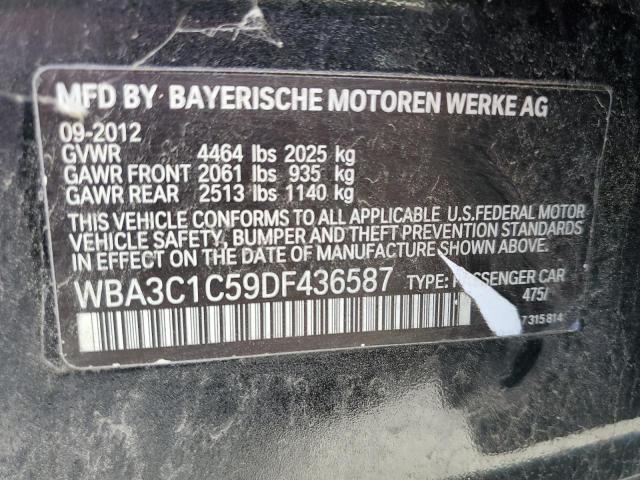 WBA3C1C59DF436587 - 2013 BMW 328 I SULEV BLACK photo 12