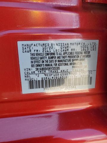 3N1AB8DV9NY305385 - 2022 NISSAN SENTRA SR RED photo 13