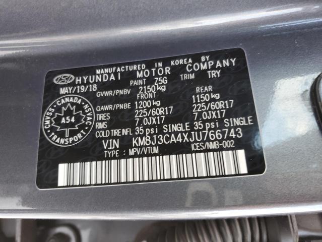 KM8J3CA4XJU766743 - 2018 HYUNDAI TUCSON SEL GRAY photo 13