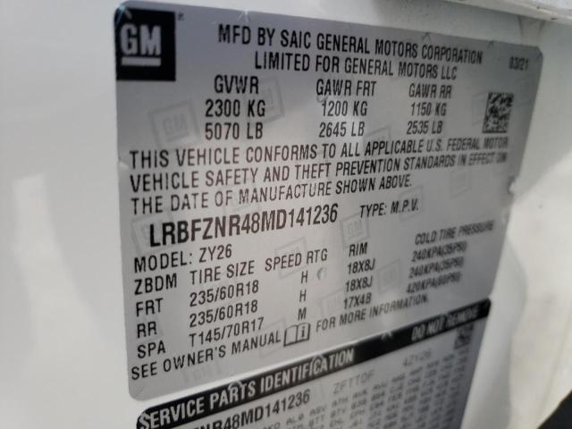 LRBFZNR48MD141236 - 2021 BUICK ENVISION ESSENCE WHITE photo 14