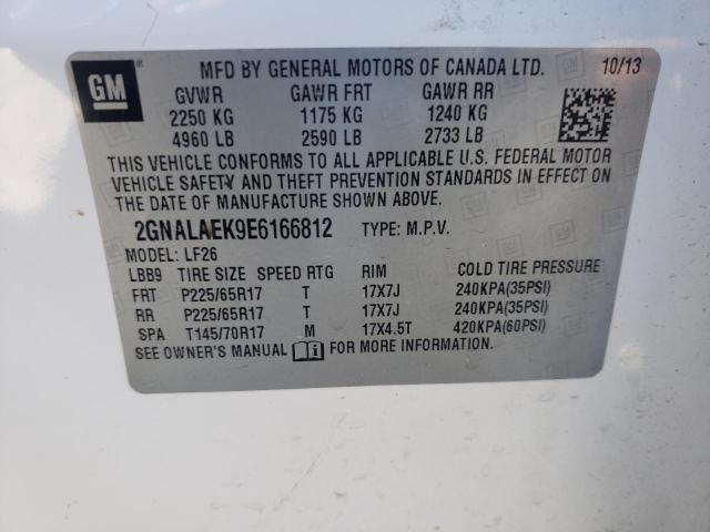 2GNALAEK9E6166812 - 2014 CHEVROLET EQUINOX LS WHITE photo 13