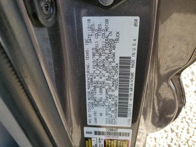 5TFTX4CN3BX005419 - 2011 TOYOTA TACOMA ACCESS CAB გრაფიტი ფოტო 12