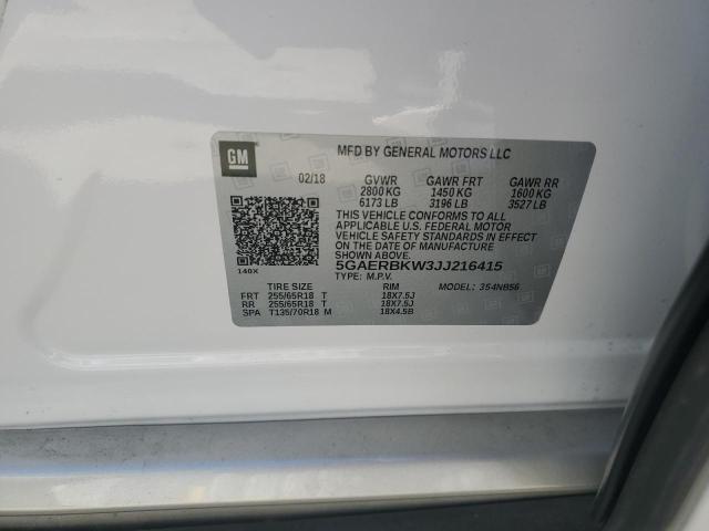 5GAERBKW3JJ216415 - 2018 BUICK ENCLAVE ESSENCE 白色 照片 13