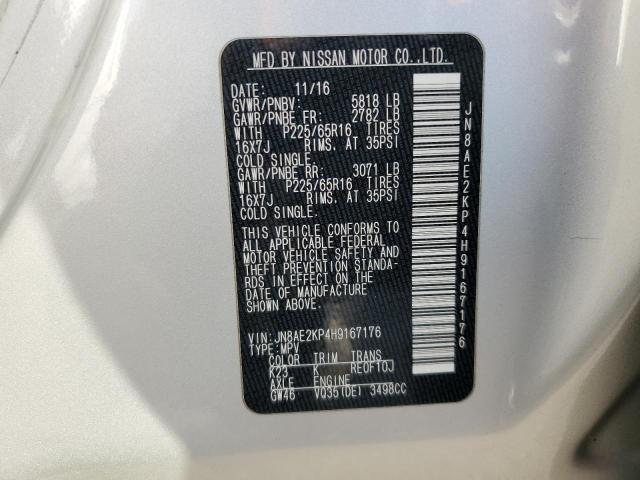 JN8AE2KP4H9167176 - 2017 NISSAN QUEST S SILVER photo 13