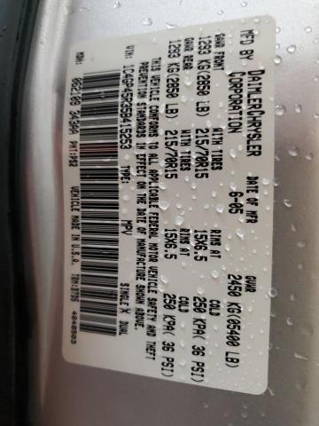 1C4GP45R35B415253 - 2005 CHRYSLER TOWN & COU ვერცხლისფერი ფოტო 14