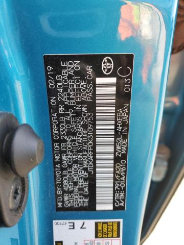 JTDKARFP0K3109753 - 2019 TOYOTA PRIUS PRIM 蓝色 照片 13