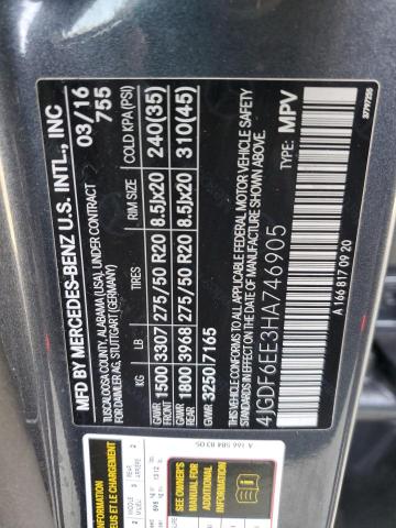 4JGDF6EE3HA746905 - 2017 MERCEDES-BENZ GLS 450 4MATIC GRAY photo 13