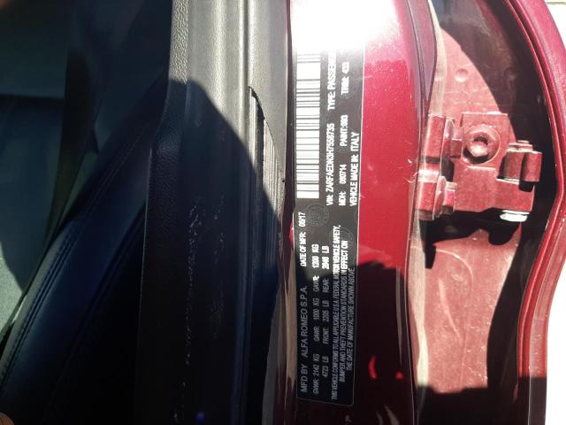 ZARFAEDN3H7558735 - 2017 ALFA ROMEO GIULIA Q4 栗色 照片 13