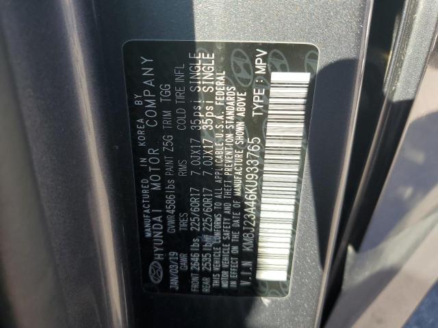 KM8J23A46KU933765 - 2019 HYUNDAI TUCSON SE GRAY photo 13