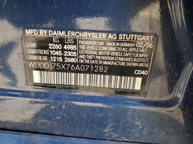 WDDDJ75X76A071282 - 2006 MERCEDES-BENZ CLS 500C BLUE photo 12