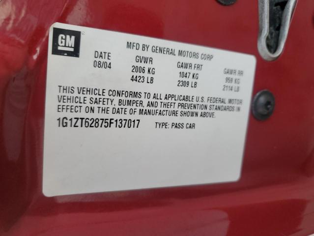 1G1ZT62875F137017 - 2005 CHEVROLET MALIBU MAXX LS 栗色 照片 13