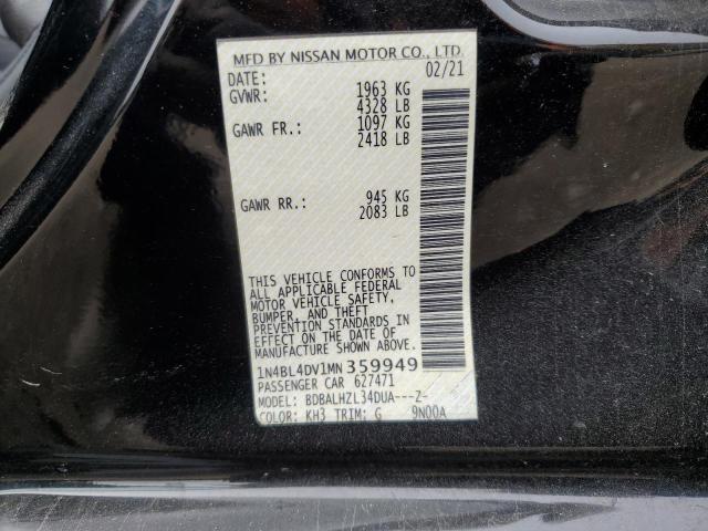 1N4BL4DV1MN359949 - 2021 NISSAN ALTIMA SV BLACK photo 13