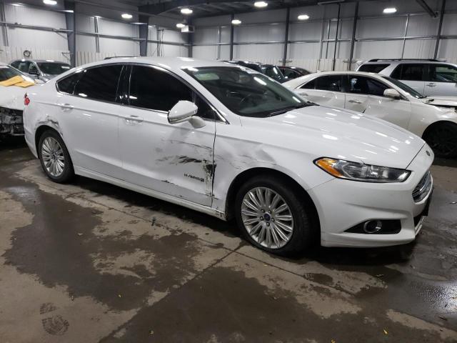 3FA6P0LU7ER202786 - 2014 FORD FUSION SE HYBRID WHITE photo 4