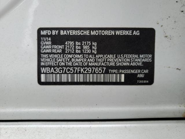 WBA3G7C57FK297657 - 2015 BMW 328 XI WHITE photo 12