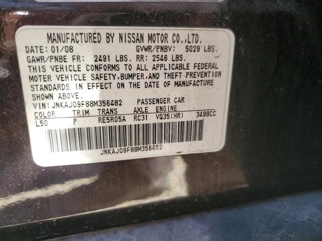 JNKAJ09F88M356482 - 2008 INFINITI EX35 BASE იასამნისფერი ფოტო 13