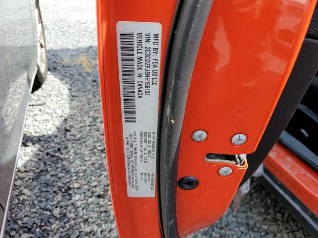 2C3CDZFJ8NH156137 - 2022 DODGE CHALLENGER R/T SCAT PACK ORANGE photo 13