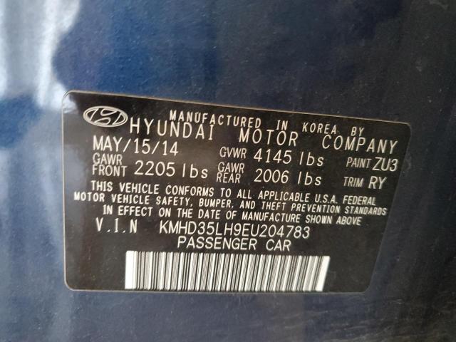 KMHD35LH9EU204783 - 2014 HYUNDAI ELANTRA GT BLUE photo 14