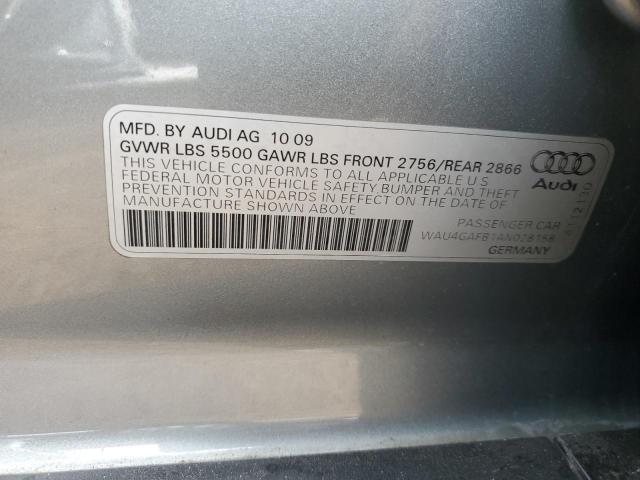 WAU4GAFB1AN028158 - 2010 AUDI A6 PRESTIGE GRAY photo 12