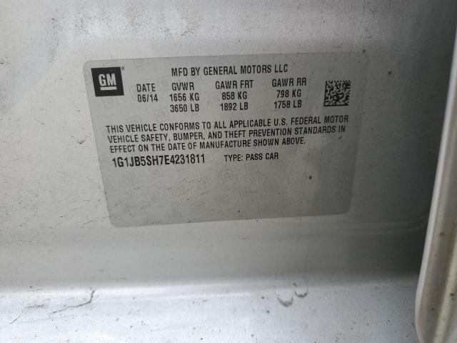 1G1JB5SH7E4231811 - 2014 CHEVROLET SONIC LS Gümüş foto 12
